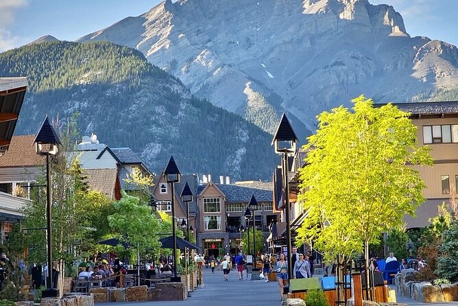 Banff Gondola Hot Springs Bow Falls and Three Lakes tour - Bow Falls and the Banff Avenue Lunch Break: Quick, Worthwhile Stretches