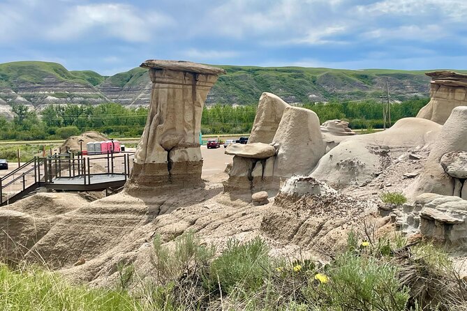 Day of Dinosaurs & Hoodoos from Calgary to Drumheller Badlands - Rosedale Suspension Bridge: history + a weather-dependent view